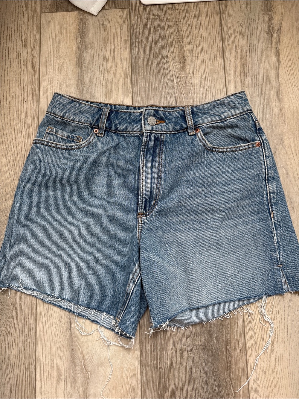 Dynamite GABI - Light Blue High-Rise Denim Cutoff Shorts